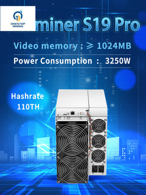 Antคนขุดแร่ S19 Pro 110Th 3250W Bitcoin Mining Asic Machine การขุด bitcoin