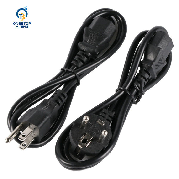 1.5m 1.8m 2m Asic Miner Parts สายไฟ PSU สำหรับอุปกรณ์อิเล็กทรอนิกส์ Miner
